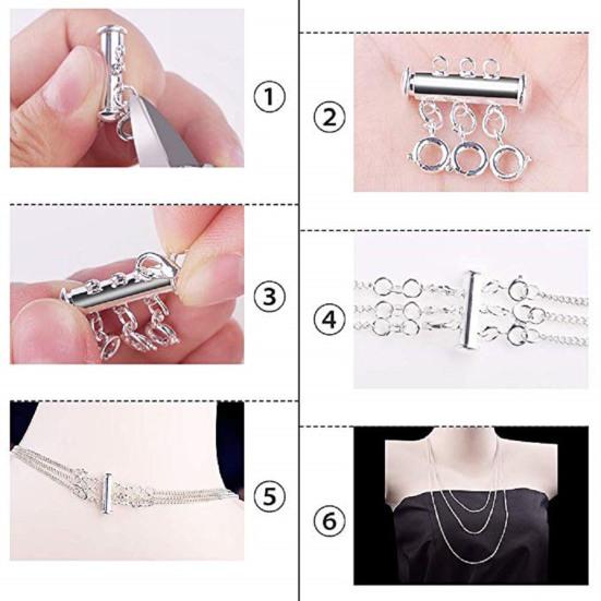 Connecting Buckle Alloy Necklace Clasp Slide Lock Necklace Connector Multi-Strand Jewelry Clasp DIY Crafts Helper