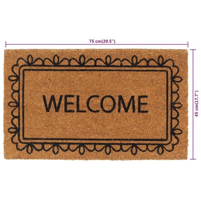 VidaXL Door Mat, Non-Slip Doormat, Floor Mat, Garden Entrance Mat, Modern, Natural 45x75 Cm Coconut Fiber 155619