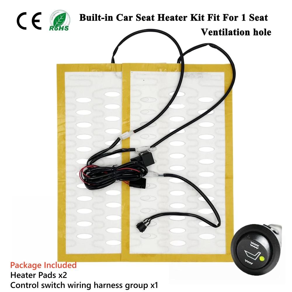 

12V Built-in Car Seat Heater Kit Fit 1 Seat,Universal Alloy Wire Heating Pads Control Heated Switch System Wiring Harness