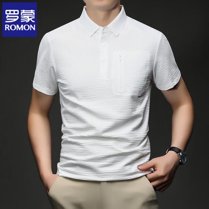 Romon Men's Ice Silk Sun Protection Casual Short Sleeve Polo Shirt