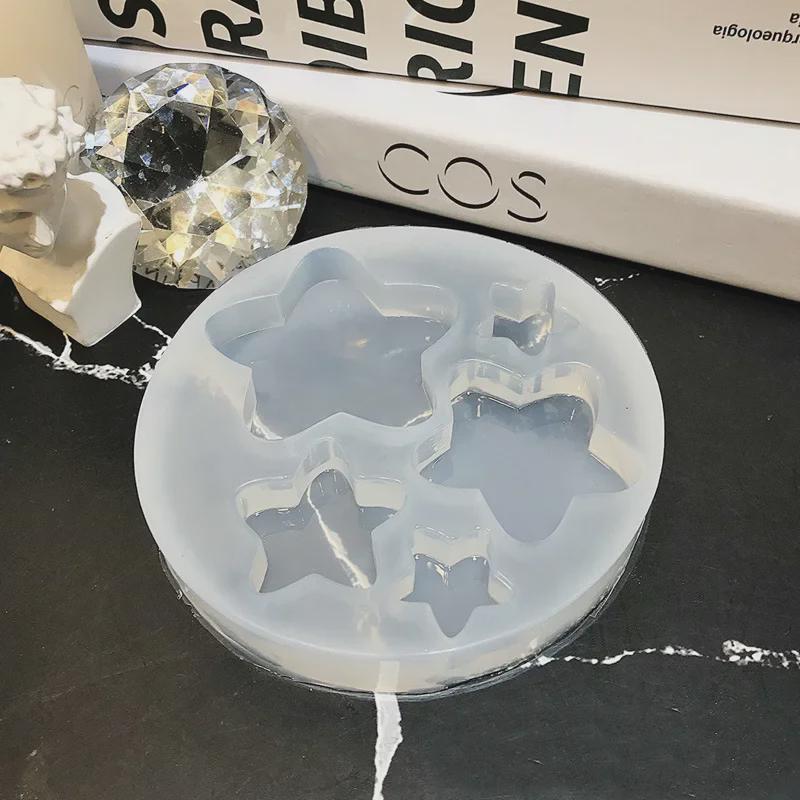 Pandantiv breloc cu cinci colțuri, stea și lună, mucegai din silicon, pentru decorare manuală