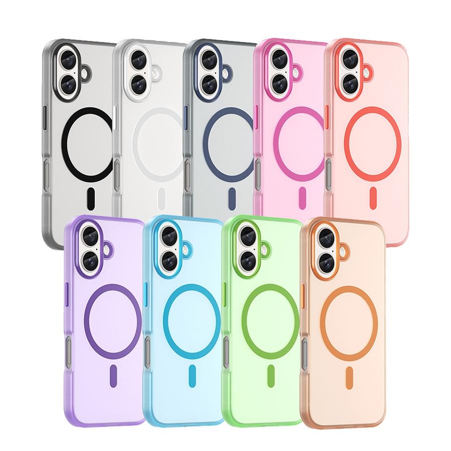 Matte Skin Feel Magnetische kabellose Ladehülle für iPhone 16 Pro Max 15 14 13 12 11 Samsung S24 Ultra S24FE für Magsafe Stoßfeste Stoßstangenabdeckung