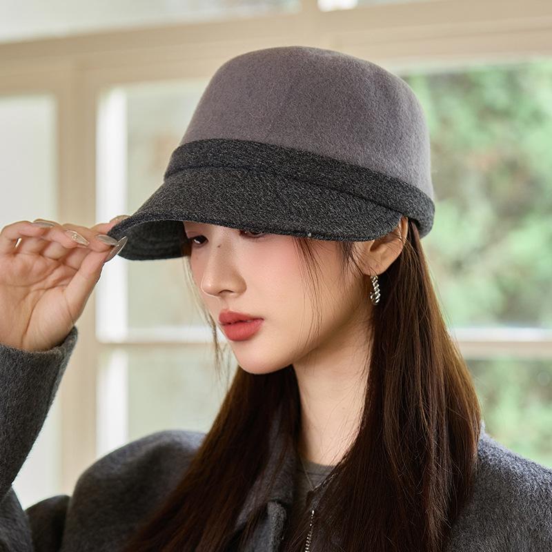 Autumn and winter hat women's high-end temperament duck tongue beret fashion versatile ear protection warm newsboy hat