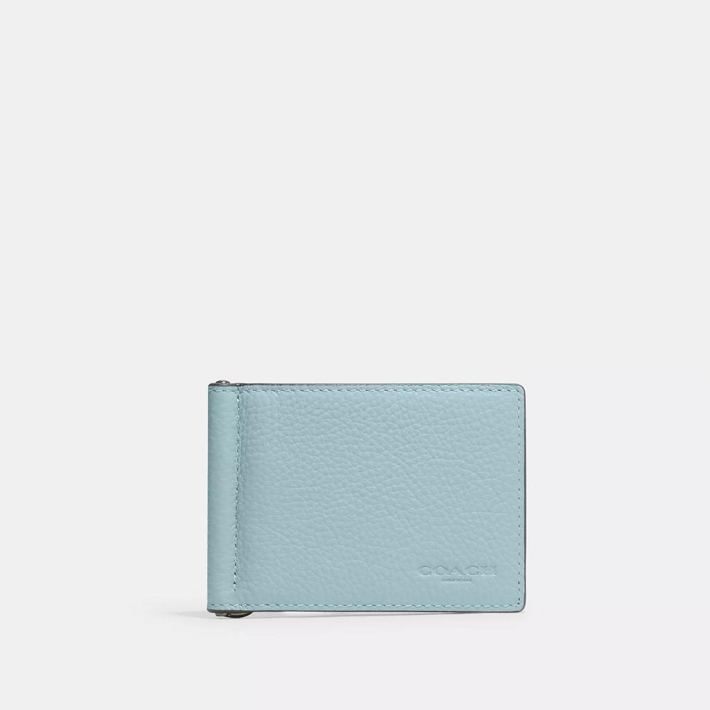 Coach Tenká peněženka s klipem na bankovky Gunmetal Black