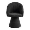 067 Modern Upholstered Fabric Dining Chair with Round Back, Armless Designer Chair, Dining Room Kitchen Living Room Bedroom, Set of 1 - Gray