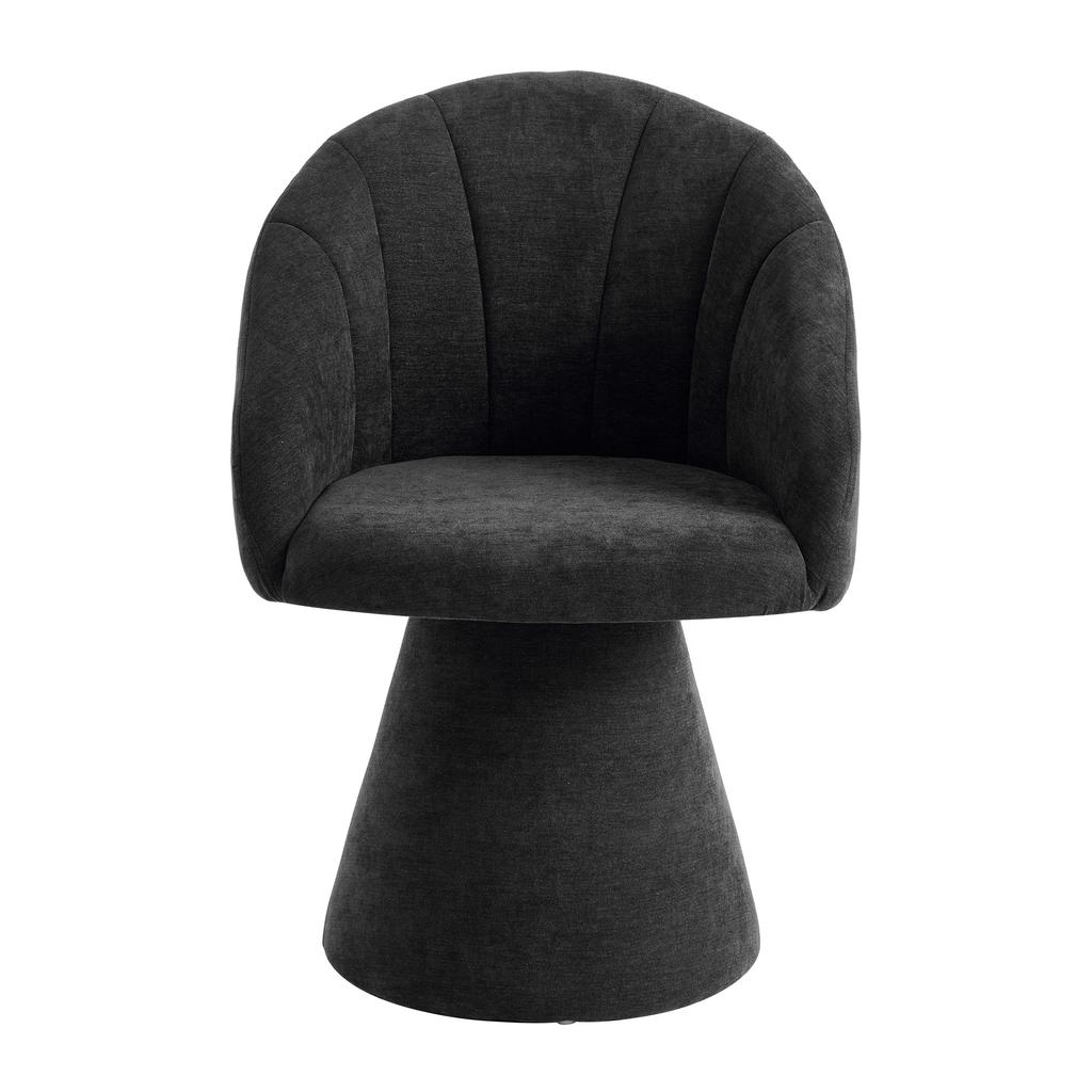 067 Modern Upholstered Fabric Dining Chair with Round Back, Armless Designer Chair, Dining Room Kitchen Living Room Bedroom, Set of 1 - Gray