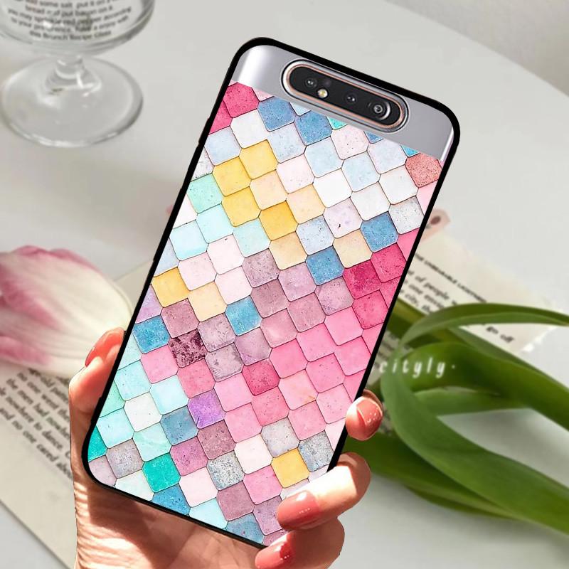Per Samsung Galaxy A80 Custodia A 80 Antiurto Morbida TPU Silicone Copri Telefono Per Samsung Galaxy A80 Funda A80 2019 Capa Cartone Animato
