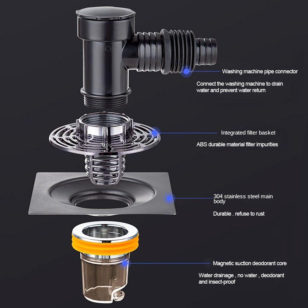 Snap Joint Washing Machine Floor Drain Cover Double Purpose Insect Prevention Sewer Special Elbow Pipe Joint Large Outfall