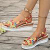 Fashion New Summer Elegant Round-toe Wedge Banquet High Heels for Women Fashion Comfortable Fish Mouth Thick Sole Sandals for Women
