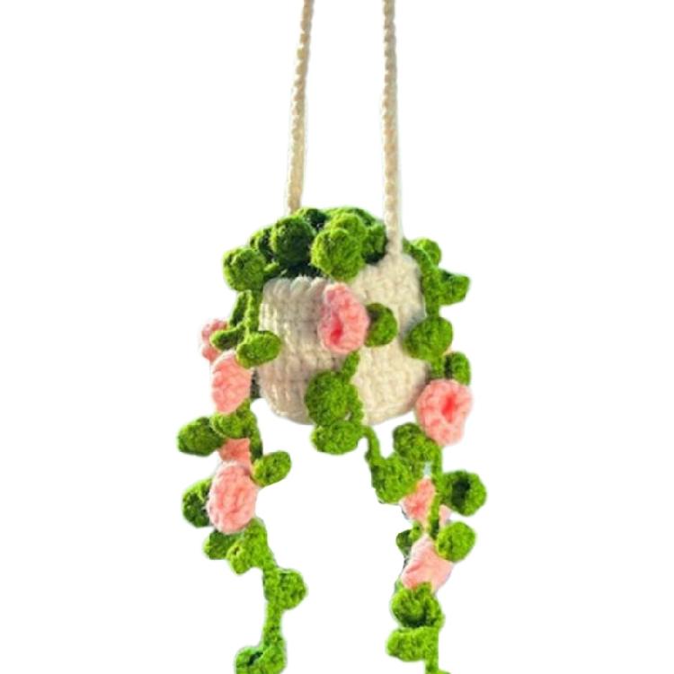 Handmade Crochet Car Styling Plant Succulent Car Plant Ornamentos Decoration