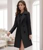 European Women's Slim Fit Wool Coat - Single-Breasted Belted Design, Perfect for Commuting.