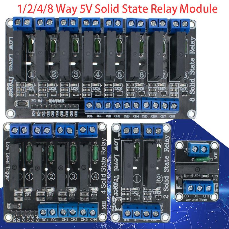 

Низькорівневий твердотільний релейний модуль 5V 1 2 4 8-канальний SSR G3MB-202P 240V 2A вихід з резистивним запобіжником для Arduino