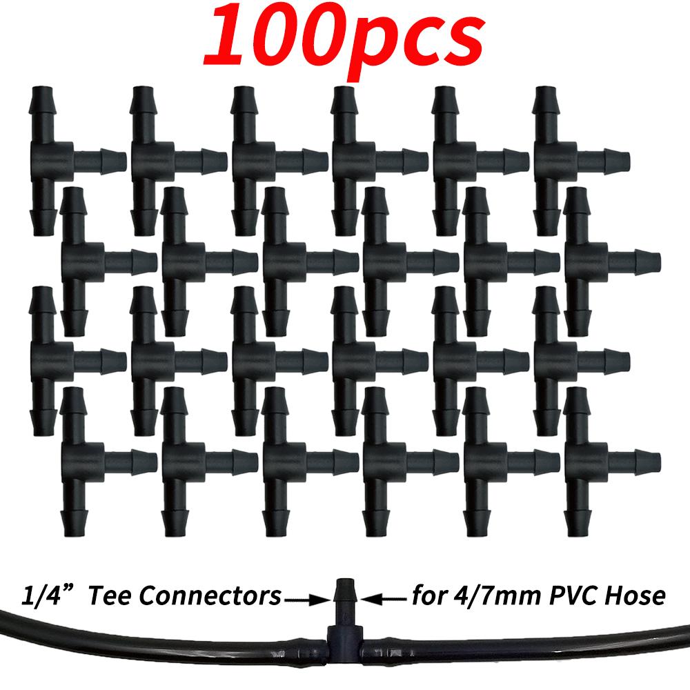 50-200PCS Durable 1/4'' C-type Hook Fixed Stem Support Holder Stakes for 4/7mm Hose Flowerpot Drip Irrigation Fitting Greenhouse