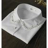 White Bead Fake Collar Women Detachable Collar Shirt Necktie False Collar Female Fake Kragen Sahte Yaka Women Kraagje Nep Dames