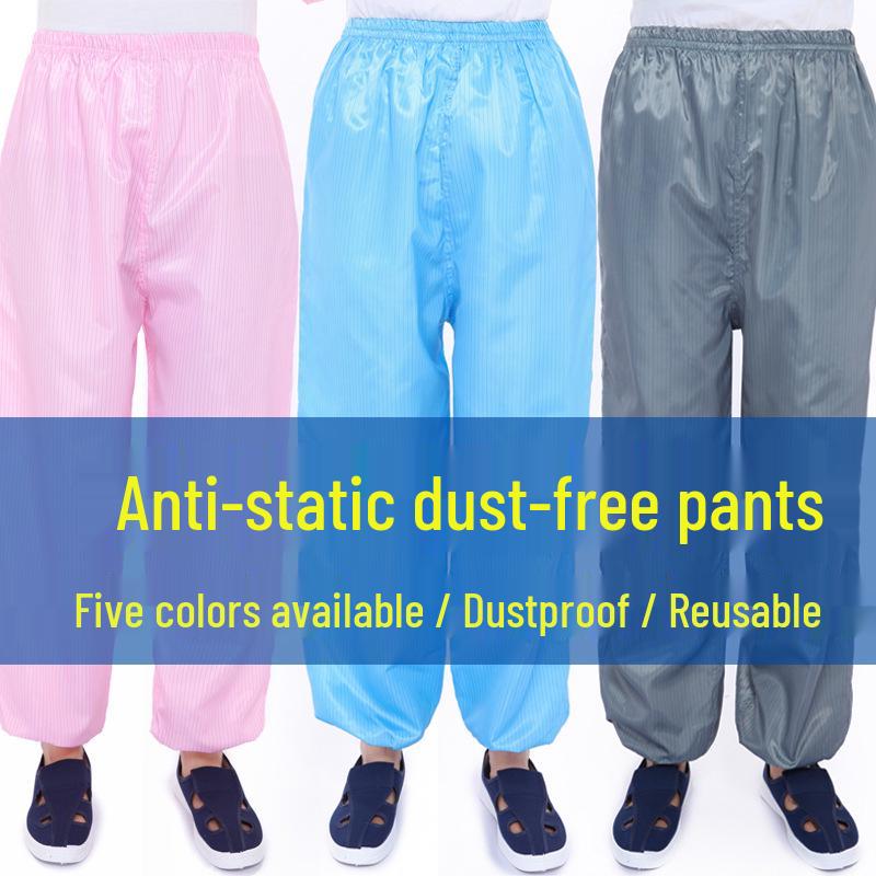 Blue & White Unisex Anti-Static Dustproof Cleanroom Work Pants 3XL Pants [Pink]