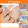 Stylish Minimalist And Open Design Square Sugar Yellow Crystal Ring For Women Gold Jewelry