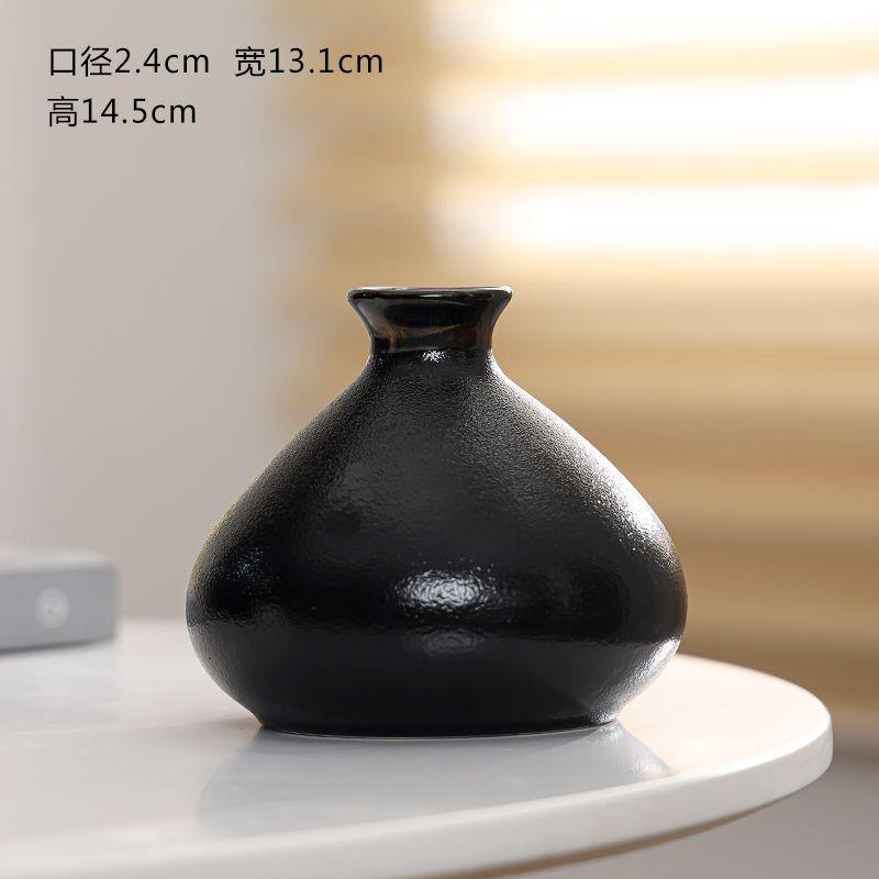 Креативная винтажная керамическая ваза Черно-белый гидропонный контейнер Гостиная Обеденный стол Цветочная ваза с узким горлышком Домашний декор