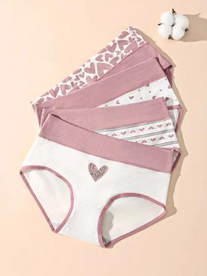 4 Stück Damen-Höschen in Übergröße aus Baumwolle mit hoher Taille und bedrucktem schmalem Slip, atmungsaktive Unterwäsche, weiche Höschen, sexy Damen-Dessous