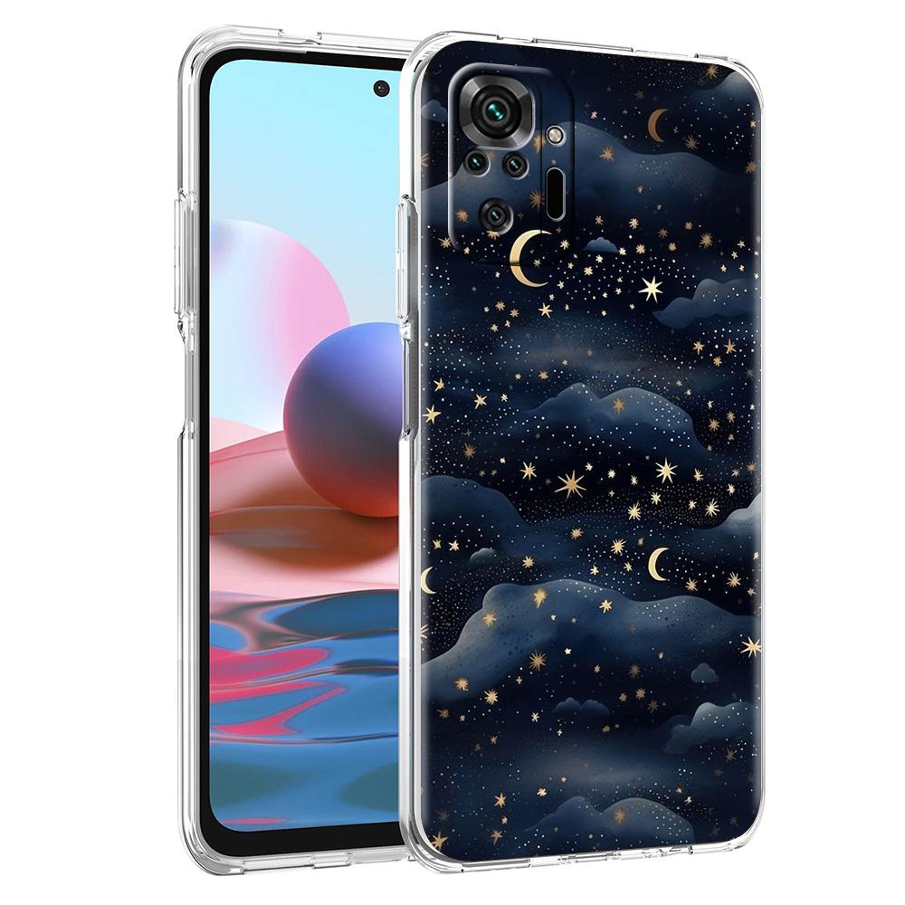 Transparent Phone Case for Redmi 14C 13C 10C 10 9 Note 13 12 11 K50 K40 Plus Pro 4G 5G Soft TPU Fashion Starry Sky Stars Pattern