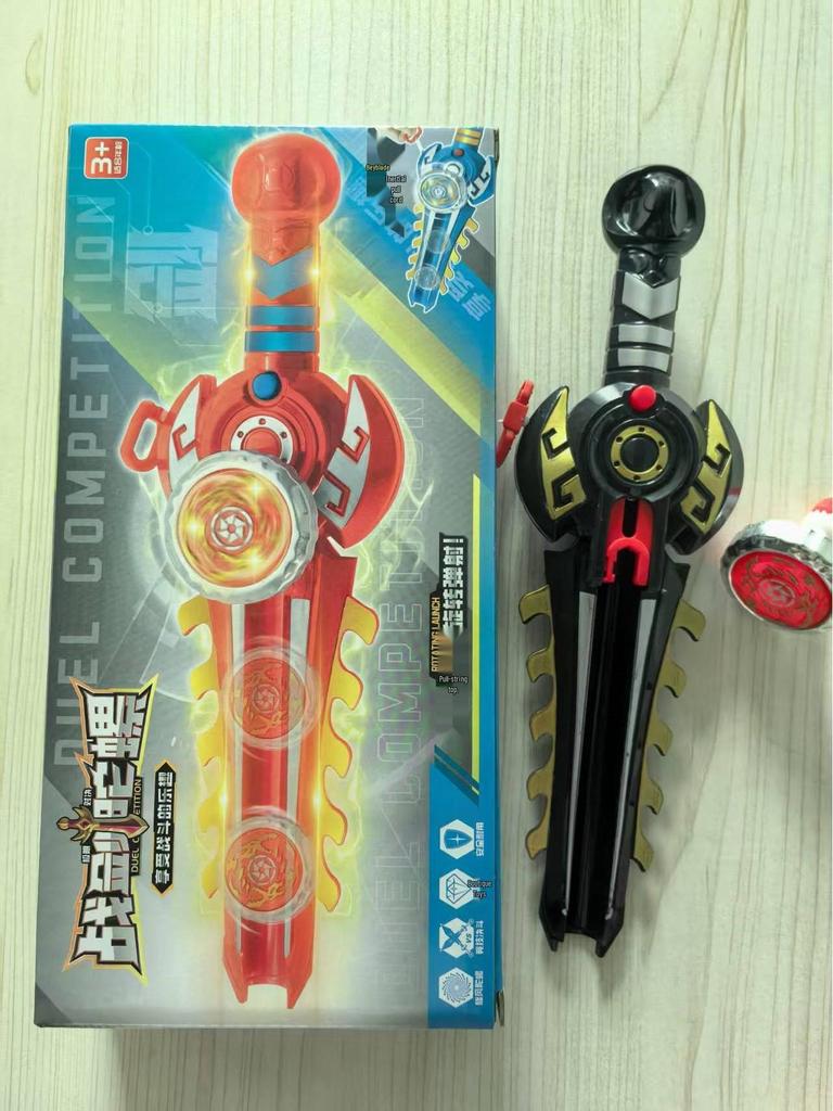 Night Market Luminous Spinning Top Sword - Traditional Battle Burst Toy for Boys