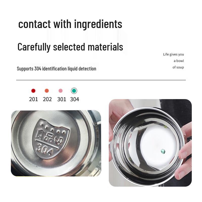 Churongchu 304 Stainless Steel Double-Wall Insulated Bowl
