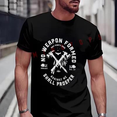 Vintage No Formed Against Me Shall Print Moto Men's Fashionable T-Shirt Summer Short Sleeve Exq