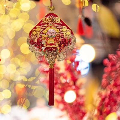 Decoração de Ano Chinês Festival da Primavera Pingente Pendurado Talismã da Sorte para Quarto