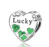 Luckly Four Leaf Clover Dangle Charm Bead Component Copper Metal Family Tree Flower Bead Component Pendant Bead Component Compatible With Authentic