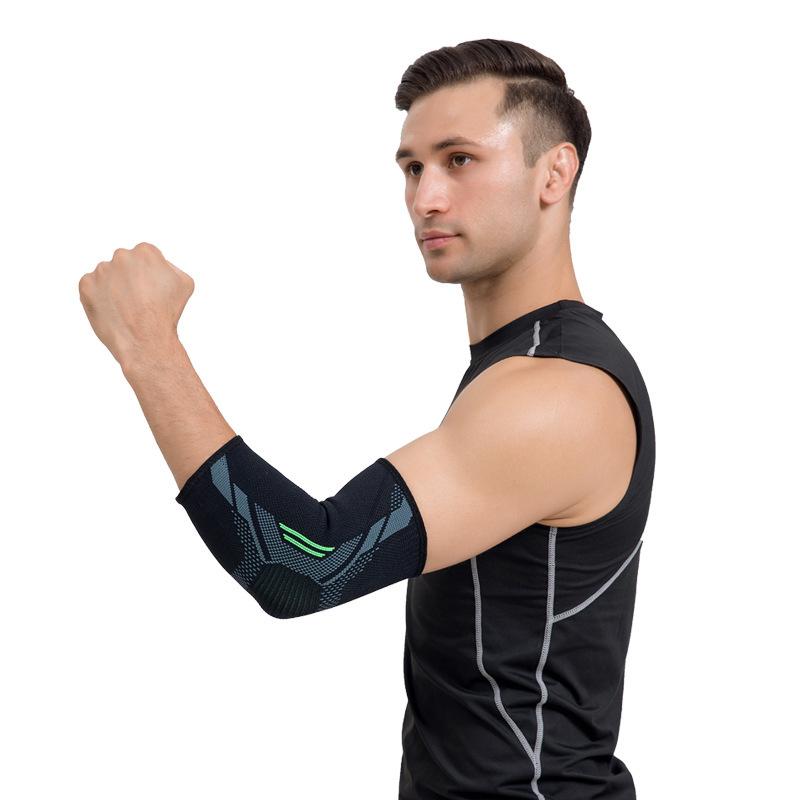 

Спортивные налокотники для сохранения тепла, утолщенные вязаные баскетбольные фитнес-налокотники для езды, эластичные нескользящие фиксированные налокотники, специальные налокотники L