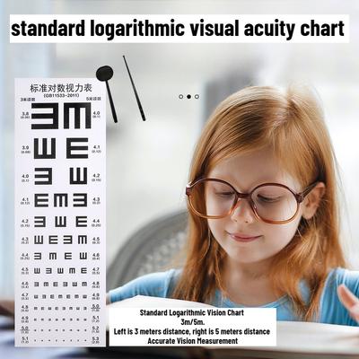 Standard Logarithmic Vision Chart Vision Test Thickened Double E Font Adult Child Version Logarithmic Vision Test Kit One Set