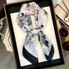 Korean Style Floral Printed Small Square Scarf Women Summer Spring Versatile Neck Scarf