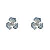 Luxurious Crystal Gradient Three-Petal Flower Stud Earrings for Daily Wear