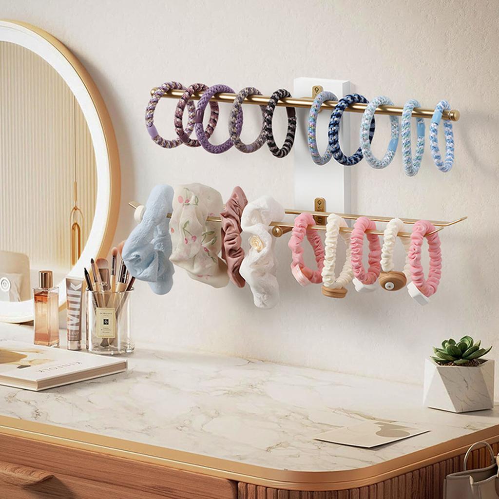 Multi Purpose Hanging Jewelry Storage Rack Wooden Display Shelf For Earrings Rings Chains Bathroom Organization Tool