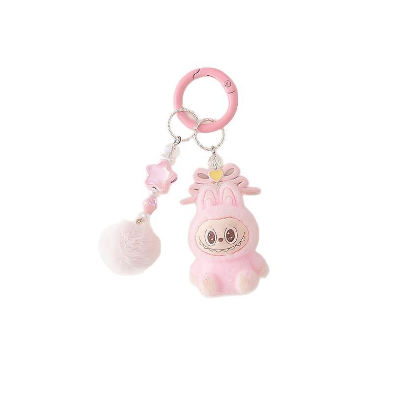 Flocking Cloth Keychain Accessories Pendant Three-dimensional Creative Personalized Cartoon Gift Student Schoolbag Hanging