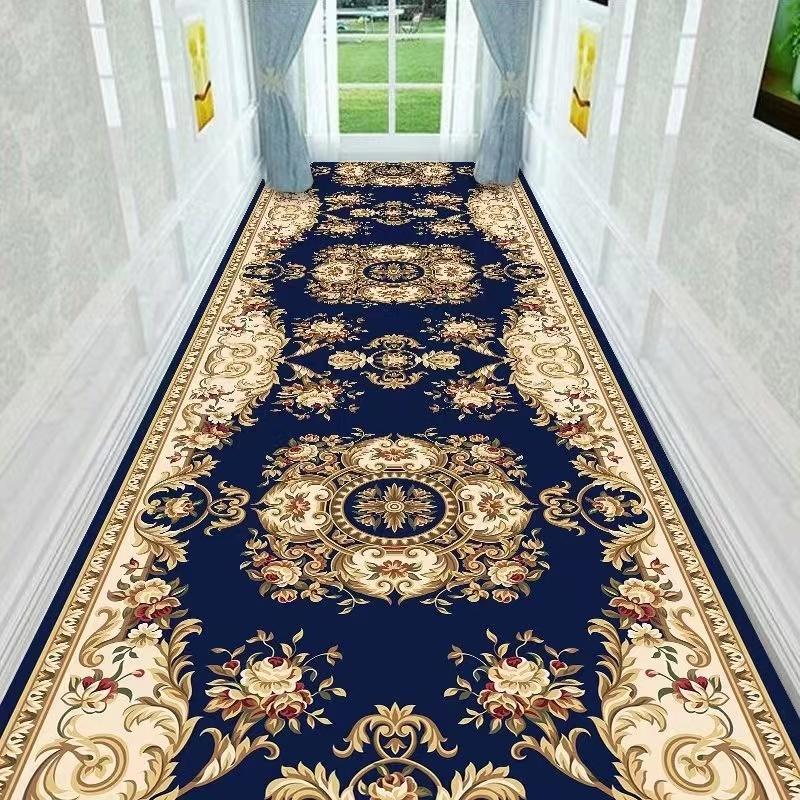Luxury Vintage European Palace-Style Black & Golden Floral Area Mat  for Villa, Hotel, Entryway, Corridor - Ideal for Christmas Mat for Living Room
