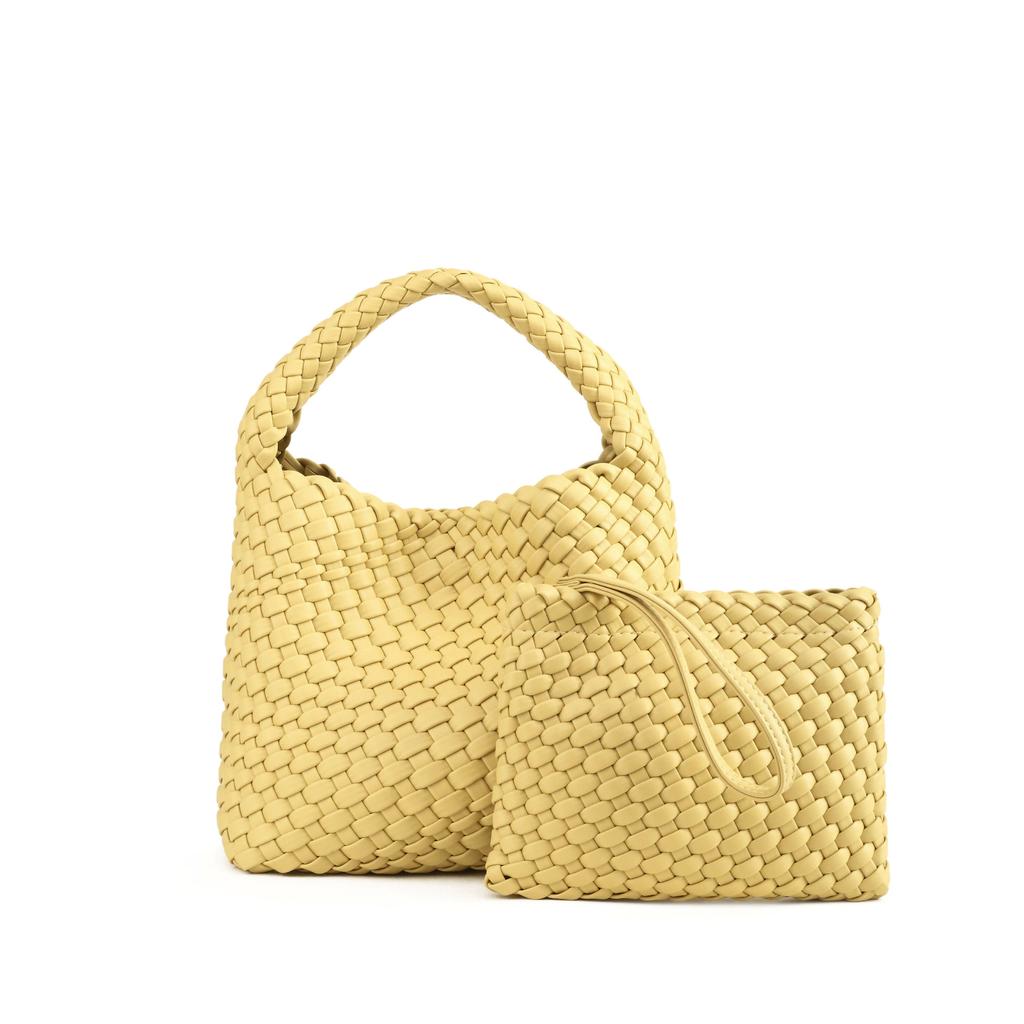 Niche Design High-End Hand-Woven Portable Messenger Bag Light Luxury Women'S Bag Commuter Child And Mother Bag Leisure Bucket Bag