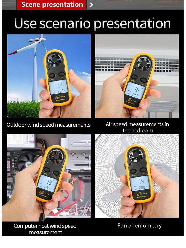 BENETECH GM816 Smart Digital Anemometer Wind Speed & Force Meter