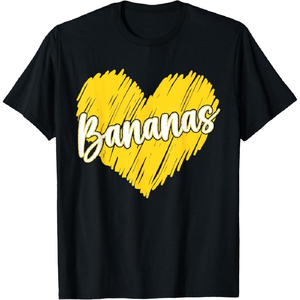 

Bananas Heart Name Vintage Tees for Women Men Kids T-Shirt XXXXXL чорний