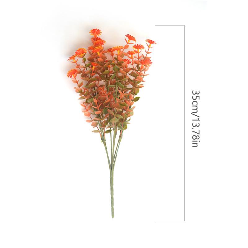 Orange-red Lavender Violet Persian Leaf Orchid 7 Fork Eucalyptus Wild Mountain Chrysanthemum