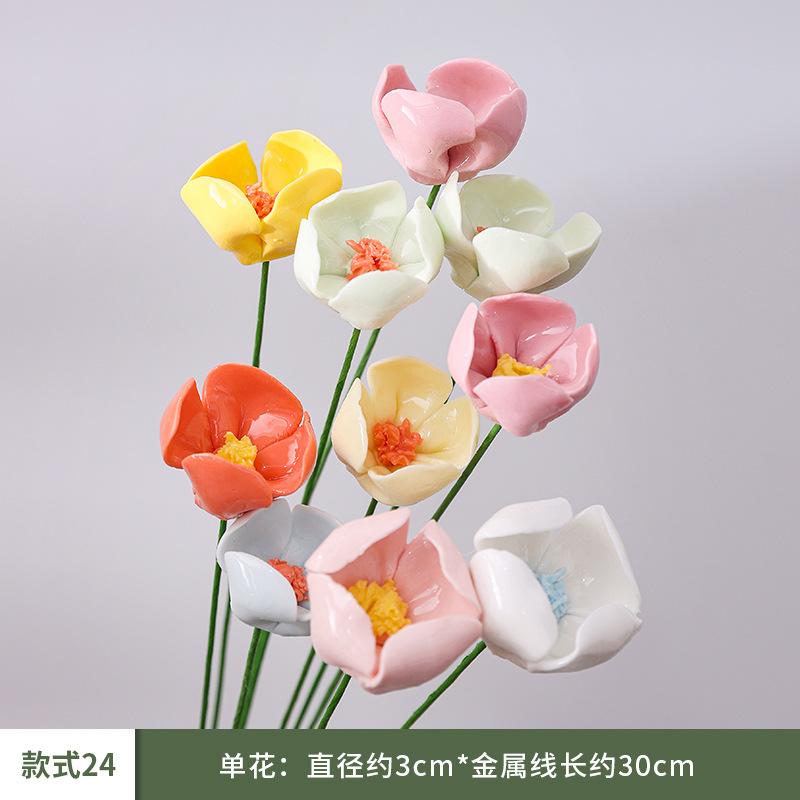 10 Pezzi Fiori Artificiali in Ceramica Fatti a Mano ad Alta Temperatura, Fiori della Vita Eterna, Decorazioni, Regali Unici e Creativi per la Casa