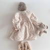 Girls' Winter Lace Collar Polka Dot Cotton Dress