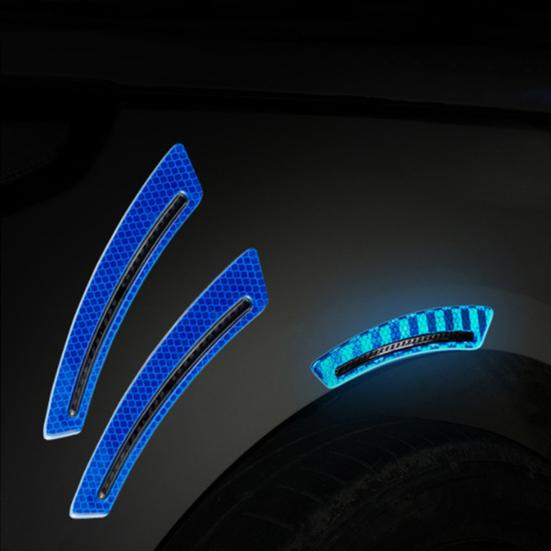 2 stk bilhjul øyenbryn Universal antikollisjonsreflekterende advarsel blank bilskjermbeskytter hjulbuelister klistremerke kjøretøyrekvisita