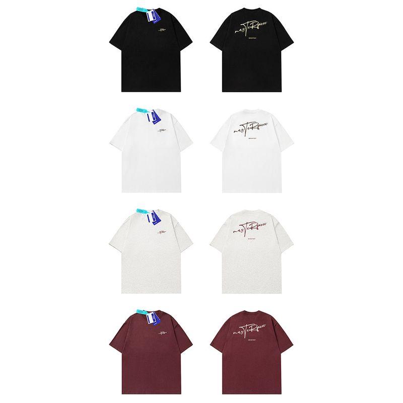 Wassup American-Style Letter Pure Cotton Short-Sleeve T-Shirt for Men and Women, New Summer Loose Heavyweight Crew Neck Half-Sleeve Top