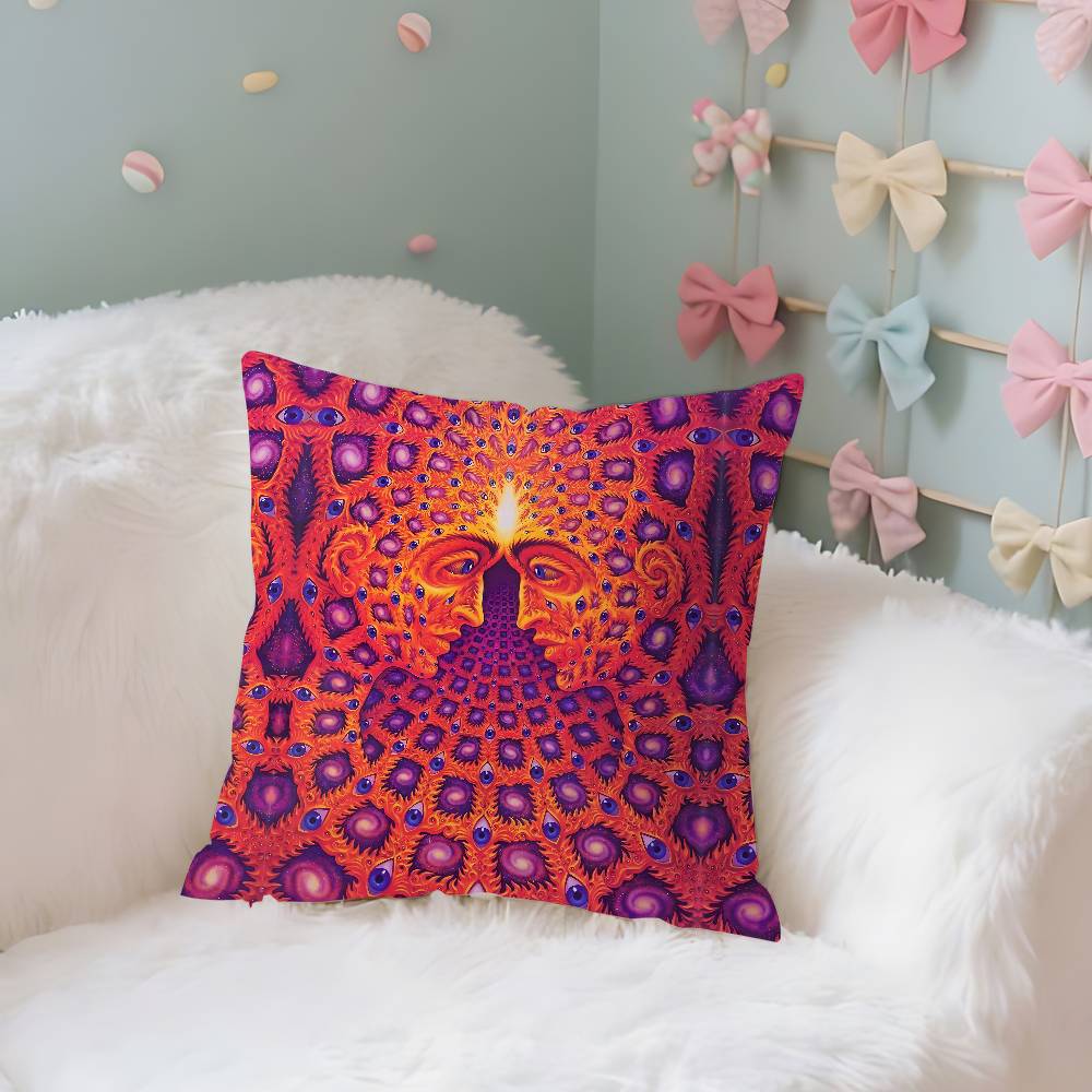 Aesthetic Art Alex Grey Case Plush Fabric Soft Pillowcase Double Sided Print Cushion Cover Household Gifts