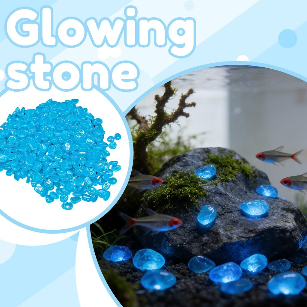Decorative Luminous Pebbles for Aquarium Fish Tank Garden Landscaping Glow In the Dark Stones for Home and Outdoor Use