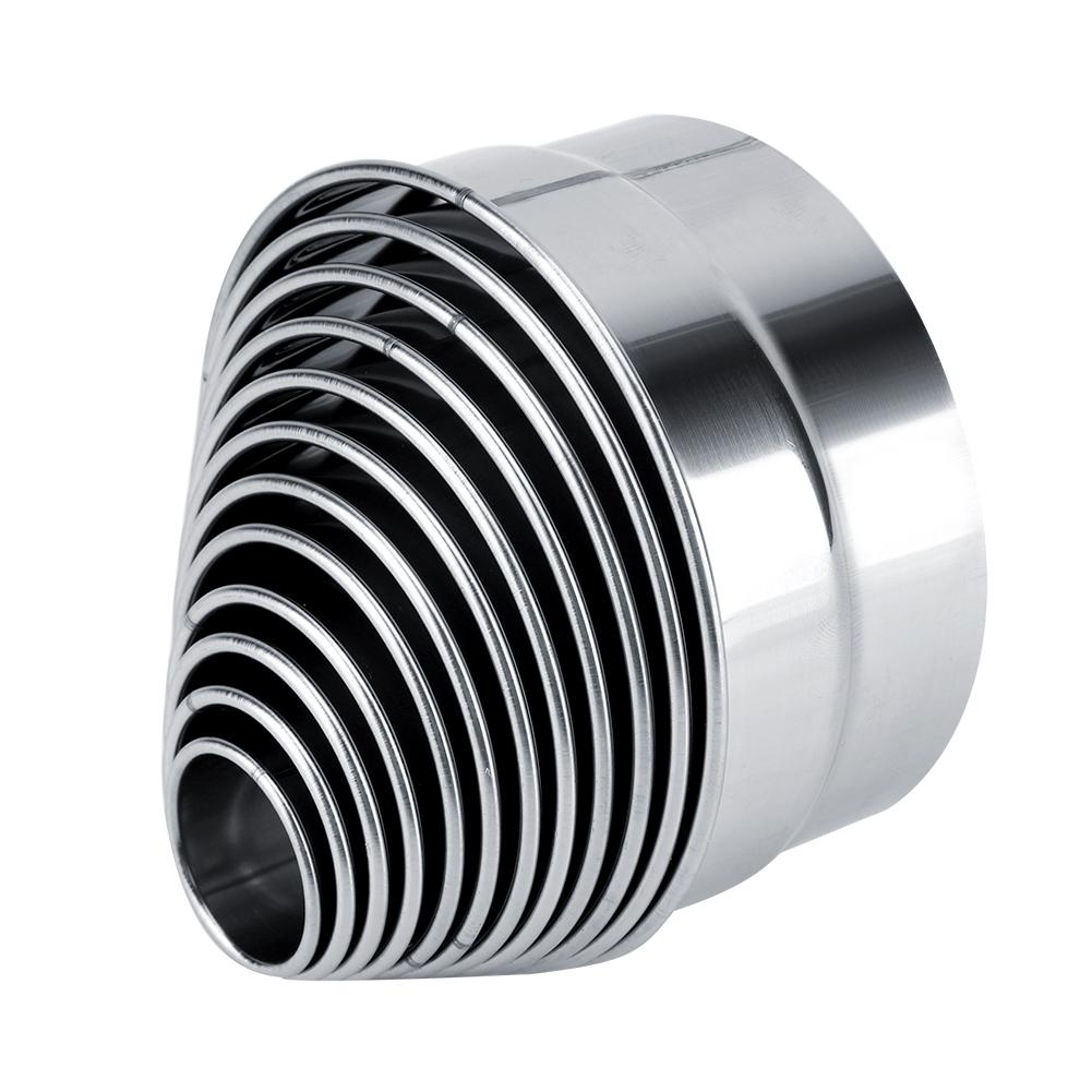 12 Stück Runde Ausstecher aus Edelstahl Backteig für Gebäck Mousse-Kuchen Pizza mit Premium Rostfreiem Zylindrischem Design