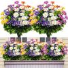 5 Pcs Faux Daisies Bundles UV Resistant Artificial Flowers Realistic Fake Fall Flowers with Bendable Stems for Flower Arrangement Indoor Outdoor