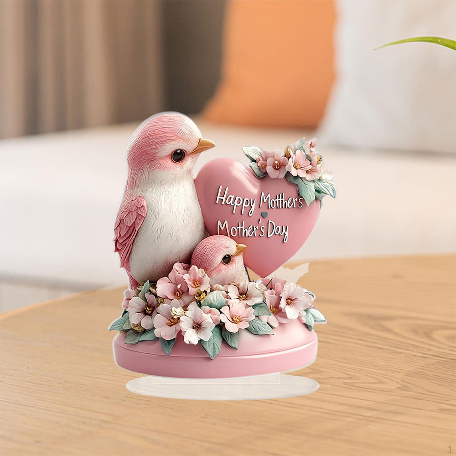 

Parrot 2D Acrylic Sign Desktop Ornament with Base Collectible Bird Decorative Plaque Mother s Day