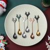 Desserts Stirring Spoon Stainless Steel Coffee Scoops Tea Scoop Christmas Spoons Xmas Antlers