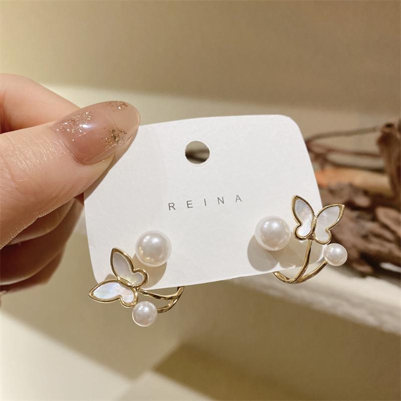 Boucles d'oreilles françaises de luxe en forme de tulipe rose pour femmes, en perles, en Zircon coréen, exquises, bijoux de fête, cadeau de noël